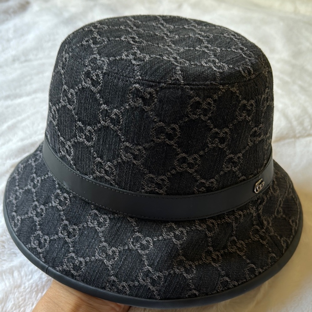 Gucci Monogram Black and Gray Hat